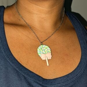 Handmade lollipop necklace